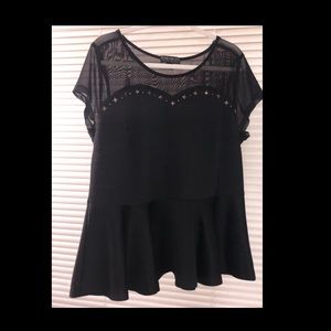 Plus size black Peplum blouse size 3x